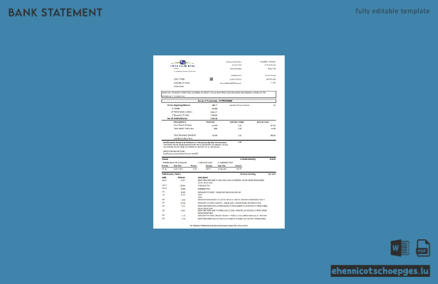 USA Fifth Third Bankkontoauszug – Beispieltext (Vorschau)
